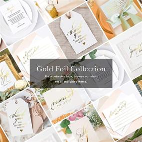 img 1 attached to 🌟 Bliss Collections Wedding Reception Thank You Cards - Pack of 50 Real Gold Foil Cards - Enhance Your Table Centerpiece, Place Setting, and Wedding Decorations - 4x6 Cards, Made in The USA