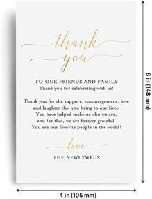 img 2 attached to 🌟 Bliss Collections Wedding Reception Thank You Cards - Pack of 50 Real Gold Foil Cards - Enhance Your Table Centerpiece, Place Setting, and Wedding Decorations - 4x6 Cards, Made in The USA