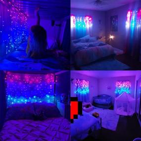 img 2 attached to 🌈 Bolylight Bedroom Curtain Lights with 8 Flash Modes - Girls Room Decor, Ombre String Lights, Fairy Wall Lights - 192 LED for Bunk Beds, Indoor Wedding Party, Christmas - Multicolor
