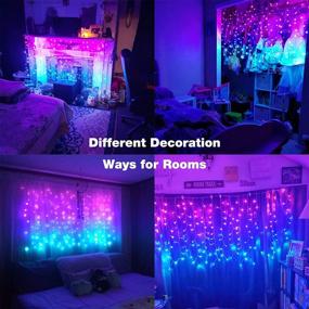 img 3 attached to 🌈 Bolylight Bedroom Curtain Lights with 8 Flash Modes - Girls Room Decor, Ombre String Lights, Fairy Wall Lights - 192 LED for Bunk Beds, Indoor Wedding Party, Christmas - Multicolor