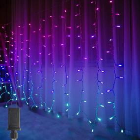 img 4 attached to 🌈 Bolylight Bedroom Curtain Lights with 8 Flash Modes - Girls Room Decor, Ombre String Lights, Fairy Wall Lights - 192 LED for Bunk Beds, Indoor Wedding Party, Christmas - Multicolor