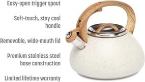 img 1 attached to 🍵 Goodful Stainless Steel Whistling Tea Kettle for Stovetop - 2.5 Qt Capacity, Cream Speckle