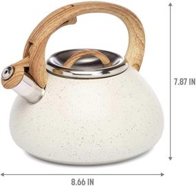 img 2 attached to 🍵 Goodful Stainless Steel Whistling Tea Kettle for Stovetop - 2.5 Qt Capacity, Cream Speckle