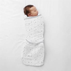 img 1 attached to 👶 BreathableBaby Premium Cotton Newborn Swaddle Trio Blanket & Wrap - Adjustable 3-in-1 Design, Gray Star, Arms Up/Down/Out, Perfect Baby Shower Gift (Infants 0-4 months)