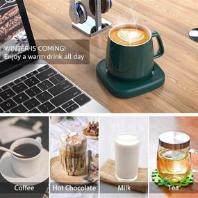 img 2 attached to 🔥 Desk Coffee Mug Warmer with Auto Shut Off for Home Office, Smart Electric Warming Plate for Coffee, Milk, and Tea – No Cup Included