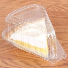 img 3 attached to 🍰 25 Clear Hinged Medium Disposable Plastic Cake Containers with Lids - Ideal for Cheesecake, Individual Cake Slices, Flan Desserts, Pastries, Cookies, Snacks, and Fruits - Convenient Packaging Solution