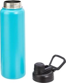 img 3 attached to 💧 Teal 30-Ounce Stainless Steel Insulated Water Bottle with Spout Lid by Amazon Basics