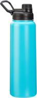 💧 teal 30-ounce stainless steel insulated water bottle with spout lid by amazon basics логотип