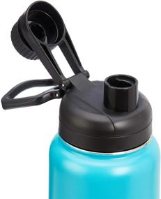 img 1 attached to 💧 Teal 30-Ounce Stainless Steel Insulated Water Bottle with Spout Lid by Amazon Basics