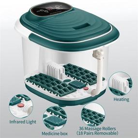 img 2 attached to 🛀 Ultimate Foot Spa/Bath with 36 Massage Rollers, Heat, Infrared Bubble & Temp Control - Includes Medicine Box and 10-in-1 Pedicure Kit - Relaxation Guaranteed!