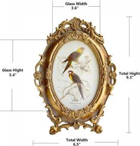 img 1 attached to SIKOO Vintage Picture Frame 4x6 Oval AntiqueTableTop Wall Mounting Photo Frame – Elegant Home Decor & Art Display (Gold)