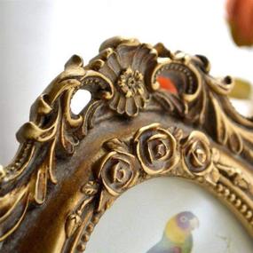 img 2 attached to SIKOO Vintage Picture Frame 4x6 Oval AntiqueTableTop Wall Mounting Photo Frame – Elegant Home Decor & Art Display (Gold)