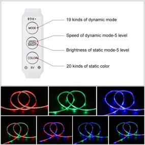 img 1 attached to 🔋 DANCRA Battery Powered RGB Color Changing LED Strip Lights with Mini Controller - Ideal for Electric Scooter and Longboard Skateboards (2×2.62ft)