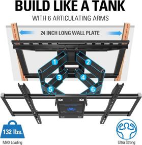 img 2 attached to 📺 Mounting Dream MD2298-XL: Universal Full Motion TV Mount for 42-86 Inch TVs, Easy Install on 16-24" Studs