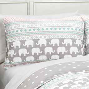 img 2 attached to 🌈 Colorful Lush Decor Pink-and-Turquoise Elephant Striped Twin Bedding Set - 4-Piece, Pink & Turquoise