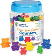 three bear family counters: educational counting and sorting toy, rainbow colors, autism therapy tool, size awareness - set of 96, ages 3+ logo