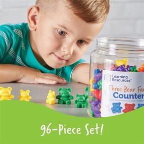 img 1 attached to Three Bear Family Counters: Educational Counting and Sorting Toy, Rainbow Colors, Autism Therapy Tool, Size Awareness - Set of 96, Ages 3+