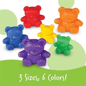 img 2 attached to Three Bear Family Counters: Educational Counting and Sorting Toy, Rainbow Colors, Autism Therapy Tool, Size Awareness - Set of 96, Ages 3+