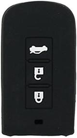 img 2 attached to 🔒 Premium Black Silicone Cover Protector Case for MITSUBISHI Smart Remote Key Fob - CV2520