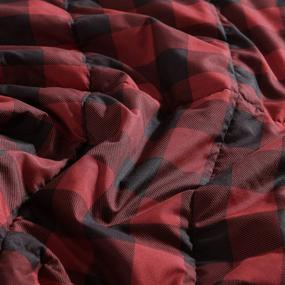 img 1 attached to 🔴 Eddie Bauer Home Mountain Collection Blanket - Ultra Soft and Cozy Goose Down Alternative Reversible Comforter/Duvet Insert Throw (50x70) in Red