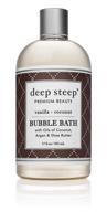 deep steep bubble bath, vanilla coconut scent, 17 oz logo