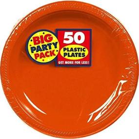 img 4 attached to Party Plastic Plates Orange Supply