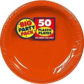 img 1 attached to Party Plastic Plates Orange Supply