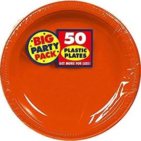 img 2 attached to Party Plastic Plates Orange Supply