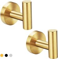 🛁 stusgo 2 packs gold towel hook for wall - stylish modern coat & robe hooks, sus304 stainless steel, heavy-duty & brushed gold finish - ideal for bathroom, towels, and clothes logo