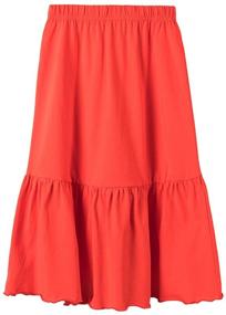 img 1 attached to 👗 Stylish and Comfortable UNACOO Elastic Waistband Ruffle Stripes Girls' Skirts & Skorts