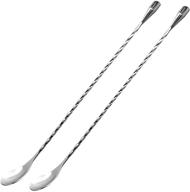 🍹 set of 2 hiware 12-inch stainless steel mixing spoons with spiral pattern - bar spoon for cocktail shaker logo