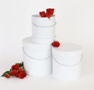🌸 unikpackaging premium round flower box set of 3 pcs, snow white - high-quality gift boxes for luxury flower and gift arrangements logo
