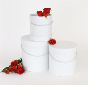 img 4 attached to 🌸 UNIKPACKAGING Premium Round Flower Box Set of 3 pcs, Snow White - High-Quality Gift Boxes for Luxury Flower and Gift Arrangements