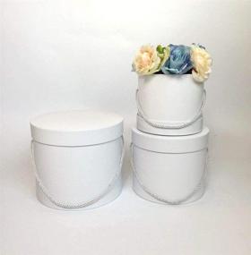 img 1 attached to 🌸 UNIKPACKAGING Premium Round Flower Box Set of 3 pcs, Snow White - High-Quality Gift Boxes for Luxury Flower and Gift Arrangements
