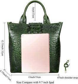 img 1 attached to 👜 PIJUSHI Crocodile Designer Satchel Handbags and Wallets for Women - Enhancing Style and Functionality