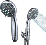 🚿 powerful high pressure shower head with handheld - 3-setting, water saving, stainless steel hose & adjustable bracket - chrome finish logo