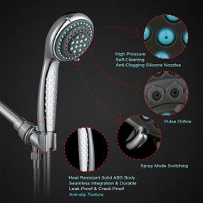 img 1 attached to 🚿 Powerful High Pressure Shower Head with Handheld - 3-Setting, Water Saving, Stainless Steel Hose & Adjustable Bracket - Chrome Finish