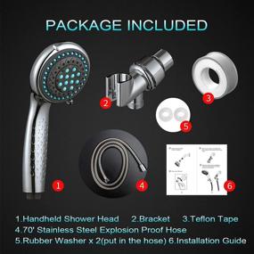 img 3 attached to 🚿 Powerful High Pressure Shower Head with Handheld - 3-Setting, Water Saving, Stainless Steel Hose & Adjustable Bracket - Chrome Finish