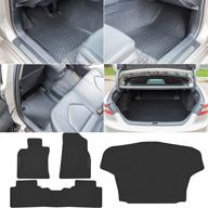 🚗 bonbo floor mats & trunk cargo liner for toyota camry fwd 2018-2021 - custom fit, anti-slip, eco-friendly rubber - all weather protection - pack of 4 (non-hybrid models) logo