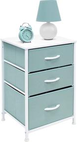 img 1 attached to 🌈 Sorbus Nightstand with 3 Drawers for Stylish Storage in Bedroom, Hallway, or Office - Aqua Pastel Design