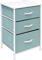 🌈 sorbus nightstand with 3 drawers for stylish storage in bedroom, hallway, or office - aqua pastel design логотип