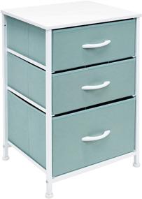 img 4 attached to 🌈 Sorbus Nightstand with 3 Drawers for Stylish Storage in Bedroom, Hallway, or Office - Aqua Pastel Design