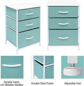 img 2 attached to 🌈 Sorbus Nightstand with 3 Drawers for Stylish Storage in Bedroom, Hallway, or Office - Aqua Pastel Design