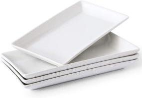 img 4 attached to Efficient Porcelain Platters: Rectangular Microwave & Dishwasher Safe Dishes