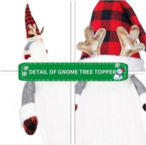 img 1 attached to 🎄 Christmas Tree Topper - Handmade Gnome Lighted Top Hat Xmas Decoration | Swedish Santa Tomte Ornament for Scandinavian Home Decor | Red Holiday Winter Wonderland New Year Xmas Home Decoration