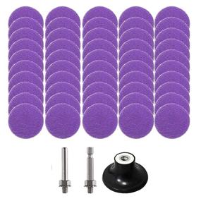 img 4 attached to 🪚 Quick Change Roloc Disc Set: Crossarctic 2 inch Purple Ceramic Roll Lock Sanding Discs with 1/4" Holder Pads - Ideal for Die Grinder Surface Prep, Strip, Grind, Polish, Finish, Burr Rust, Paint Removal (50 Pack)