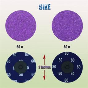 img 3 attached to 🪚 Quick Change Roloc Disc Set: Crossarctic 2 inch Purple Ceramic Roll Lock Sanding Discs with 1/4" Holder Pads - Ideal for Die Grinder Surface Prep, Strip, Grind, Polish, Finish, Burr Rust, Paint Removal (50 Pack)