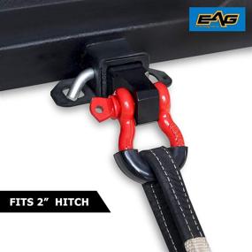 img 3 attached to EAG Shackle Hitch Receiver 2 inch with Red 3/4 inch D-Ring Shackle + Black Isolator & Pin