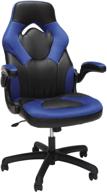 🔵 enhanced racing style bonded leather gaming chair in blue, ofm ess collection (ess-3085-blu) logo