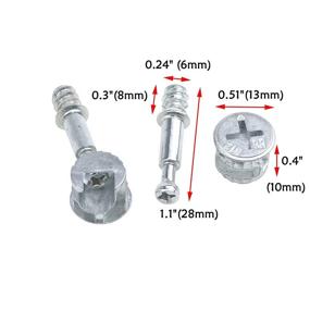 img 2 attached to 🛠️ Antrader 30 Sets Furniture Side Knock Down Cam Lock Assembly with Pre-Inserted Nut Dowels - Enhanced 812 Fitting + 28mm Fitting Screw